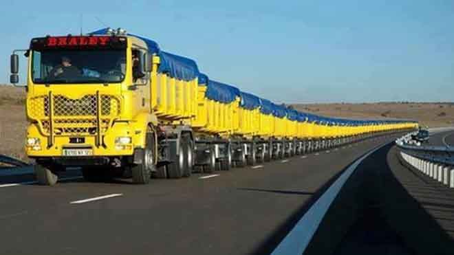 'Tàu đường bộ' - những cỗ xe tải dài nhất thế giới