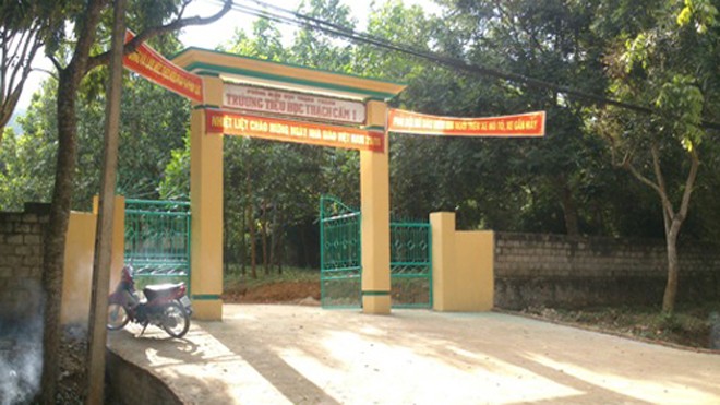 Trường Tiểu học Thạch Cẩm 1, nơi ông Lịch công tác trước khi bị bắt. Ảnh: Lam Sơn.