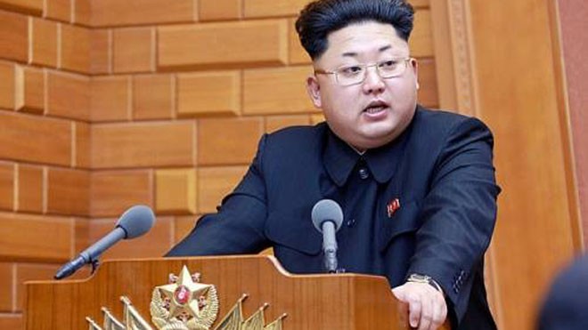 Nhà lãnh đạo Kim Jong-un với kiểu tóc đặc trưng. Ảnh: KCNA