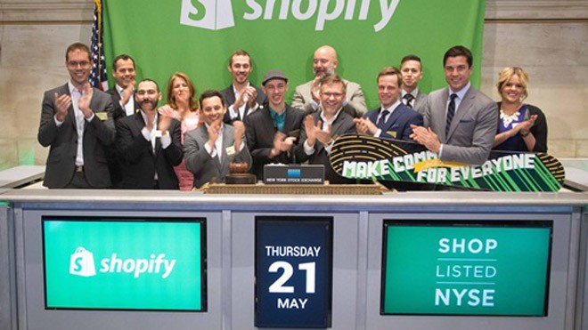 Shopify niêm yết hồi tháng 5. Ảnh: CTV News