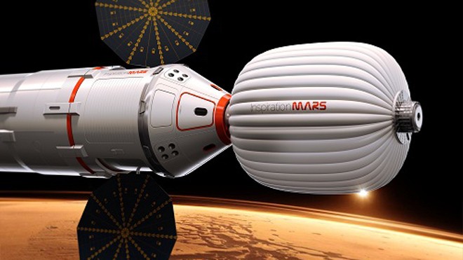 Tàu SpaceX Dragon trang bị buồng ở có thể phình to. Ảnh: Inspiration Mars.