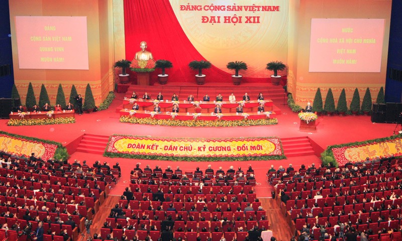 Lễ bế mạc Đại hội đại biểu toàn quốc lần thứ XII Đảng Cộng sản Việt Nam được tổ chức trọng thể tại Trung tâm Hội nghị quốc gia (Hà Nội). Ảnh: TTXVN