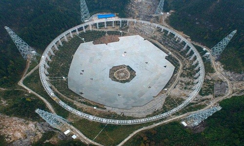 Kính viễn vọng vô tuyến lớn nhất thế giới của Trung Quốc sẽ hoàn thiện trong năm nay. Ảnh: Rex.