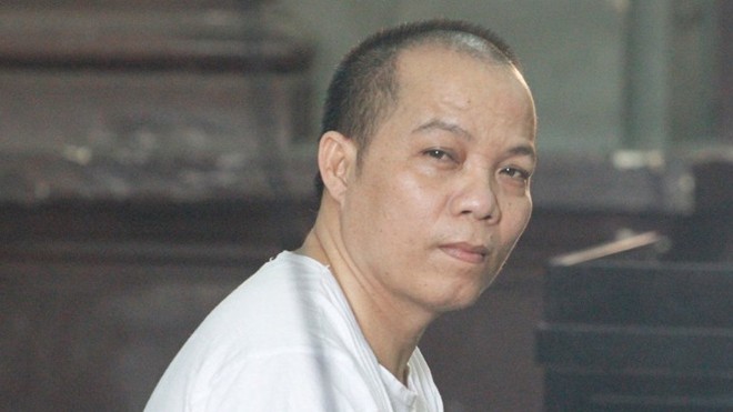 Trần Văn Tiền tại phiên tòa ngày 24/2. Ảnh: Tân Châu
