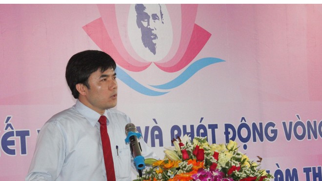 Ông Bùi Văn Linh - Phó vụ trưởng vụ công tác HS-SV Bộ GD&ĐT sơ kết vòng 1 và phát động vòng 2 cuộc thi “Tuổi trẻ học tập và làm theo tấm gương đạo đức Hồ Chí Minh” tại TPHCM 