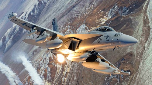 Tiêm kích tấn công điện tử EA-18G Growler của Mỹ. Ảnh: USAF