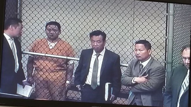 Minh Béo trong lần đầu tiên xuất hiện trong phiên tòa luận tội sau thời gian bị tạm giam tại Mỹ