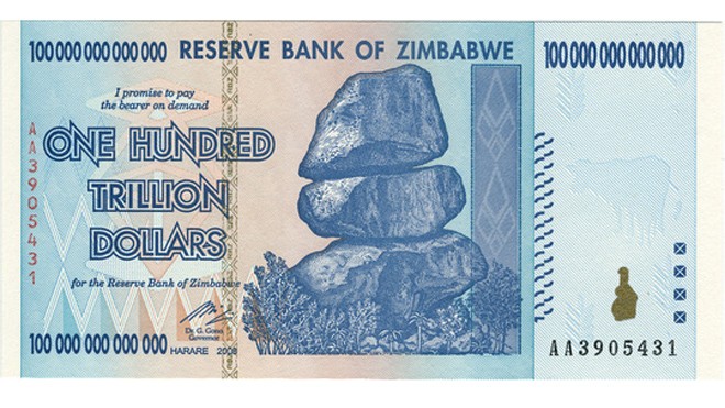 Zimbabwe bỏ đồng tiền riêng sau cuộc siêu lạm phát năm 2009. Ảnh: WIKIMEDIA