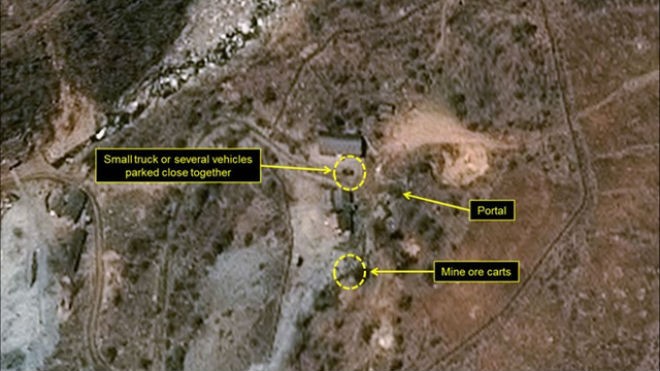 Ảnh chụp vệ tinh ngày 5/5 tại cơ sở hạt nhân Punggye-ri của Triều Tiên. (Ảnh:38 North)