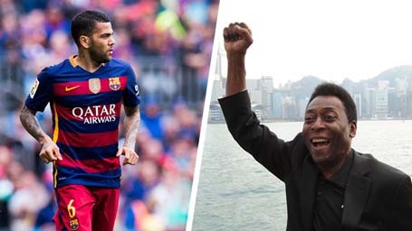 Daniel Alves tự hào vì nhiều danh hiệu hơn “Vua bóng đá” Pele