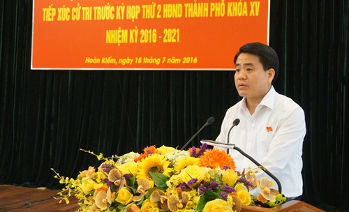 Ông Nguyễn Đức Chung lần đầu nói về đề án trồng một triệu cây xanh của TP Hà Nội. Ảnh: Võ Hải.