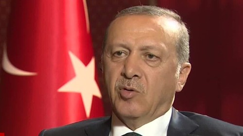 Tổng thống Thổ Nhĩ Kỳ Recep Tayyip Erdogan trả lời phỏng vấn CNN. Ảnh: CNN