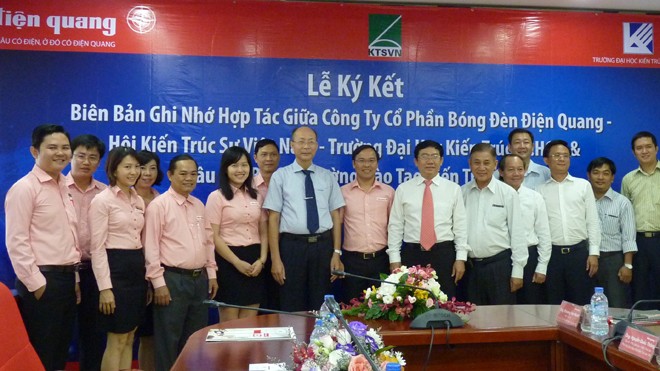 Công ty CP Bóng đèn Điện Quang ký bản ghi nhớ đồng hành với Hội Kiến trúc sư Việt Nam, Trường Đại học Kiến trúc TPHCM và Câu lạc bộ các trường đào tạo Kiến trúc sư 