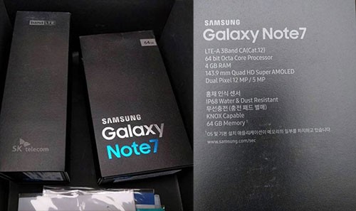 Hộp đựng Galaxy Note 7 giống S7. Ảnh: Onleaks.