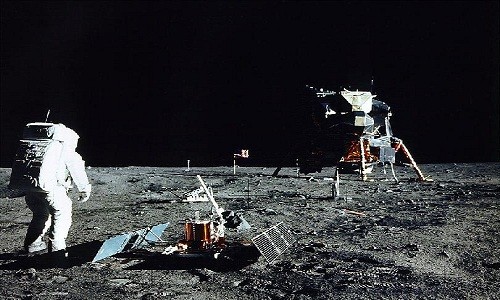 Nhiệm vụ Apollo 11 là chuyến bay có người lái đầu tiên lên Mặt Trăng. Ảnh: NASA.