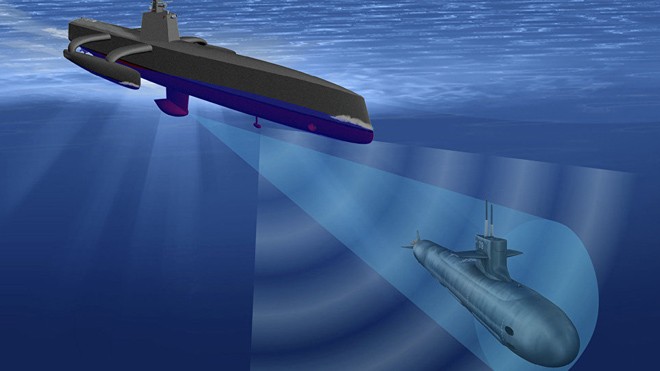 Mô hình tàu ngầm không người lái dưới biển (Ảnh: Sputnik)