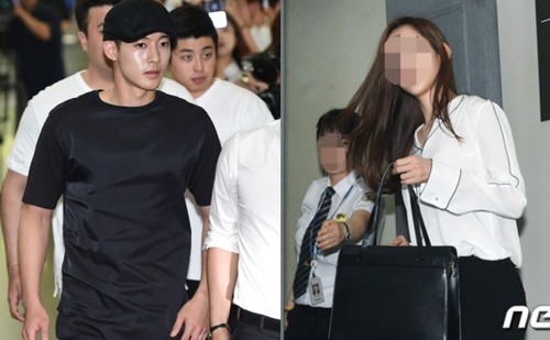 Kim Huyn Joong và tình cũ lần đầu đối diện tại tòa hôm 10/8.