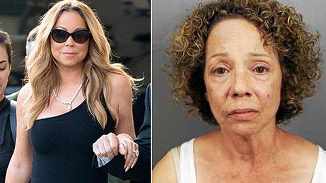Alison Carey (phải) khai với cảnh sát cô là chị gái của Mariah Carey khi bị bắt. Ảnh: GCImages.