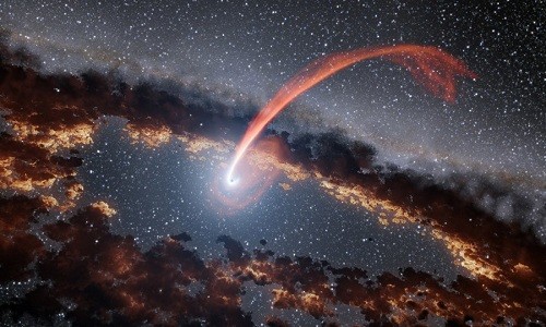 Hố đen phát ra bức xạ sau khi nuốt chửng sao. Ảnh: NASA.