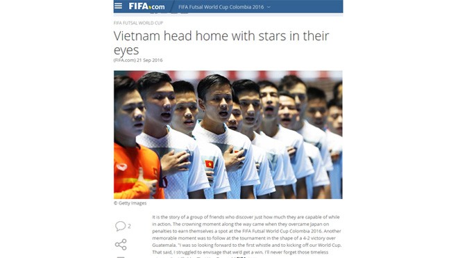Bài viết trên trang chính thức của FIFA. Ảnh chụp màn hình. 