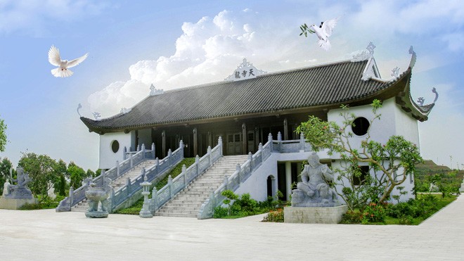 Chùa Thiên Long (trong khuôn viên Thiên đức Vĩnh Hằng Viên, xã Bảo Thanh, Phù Ninh, Phú Thọ), nơi trưng bày tượng phật ngọc.