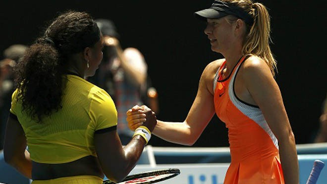 Sharapova thua Serena ở trận đấu chính thức gần nhất. Ảnh: Reuters.