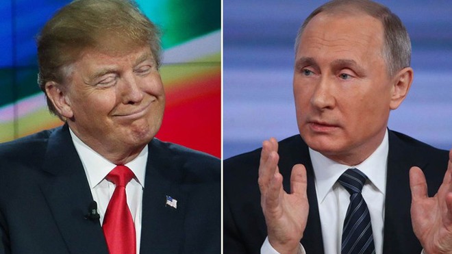 Tổng thống đắc cử Mỹ Donald Trump (phải) và Tổng thống Nga Vladimir Putin. (Ảnh: Getty)