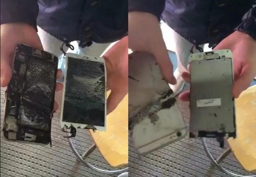 Chiếc iPhone 6 Plus bị hư hại hoàn toàn.