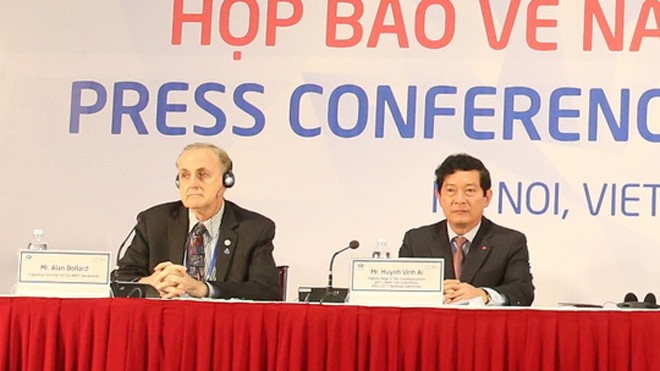 Ông Huỳnh Vĩnh Ái, Thứ trưởng Bộ Văn hóa, Thể thao và Du lịch, Phó Trưởng Tiểu ban tuyên truyền và văn hoá, Uỷ ban Quốc gia APEC, tại buổi họp báo ngày 12-9.