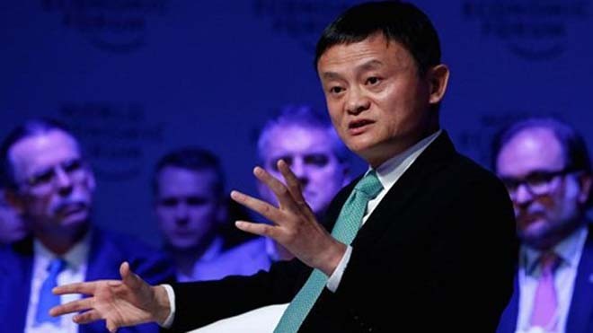 Jack Ma trong phiên hthảo luận tại Davos (Thụy Sĩ). Ảnh: CNBC