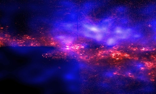 Một khu vực không gian gần như không có thiên hà đang đẩy dải Ngân hà ra xa với lực rất lớn. Ảnh: NASA.