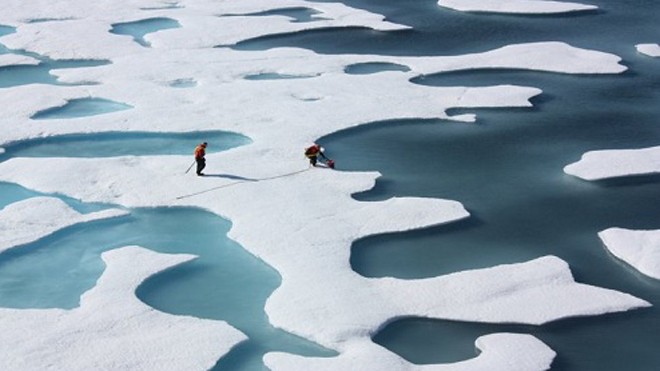 Biển băng Bắc Cực đang sụt giảm về diện tích. Ảnh: Flickr.