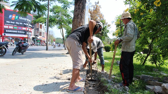 Dỡ bỏ hệ thống hàng rào các công viên dọc bờ bắc sông Hương, thành phố Huế. 