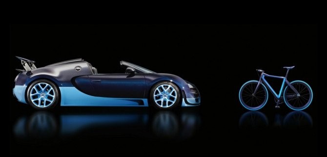 Chiếc PG Bugatti Bike với 95% vật liệu được làm từ sợi carbon.