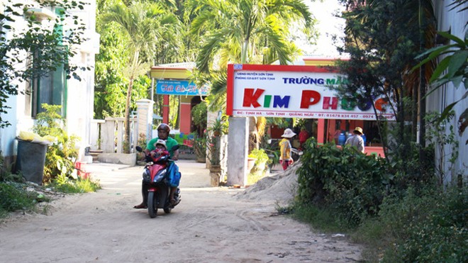 Trường Mầm non Kim Phước nơi xảy ra vụ tai nạn làm cháu bé 18 tháng tuổi tử vong.