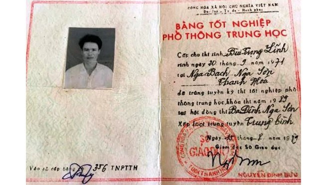 Tấm bằng THPT của ông Bùi Trọng Lĩnh không có trong danh sách cấp bằng của Sở GD-ĐT Thanh Hoá, số vào sổ là của một người khác ở huyện Nga Sơn