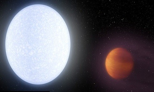 Minh họa ngôi sao KELT-9 và hành tinh khí KELT-9b. Ảnh: NASA.