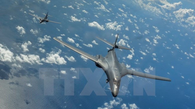 Máy bay ném bom chiến lược B-1B của Mỹ. (Nguồn: EPA/TTXVN)
