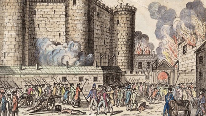 Những người nổi dậy tấn công pháo đài Bastille. Ảnh: TIME.