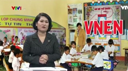 Ảnh chụp màn hình phóng sự: “Diễn” quá nhiều, mô hình trường học mới VNEN khiến phụ huynh phát sợ, VTV, ngày 1/9/2016. Nguồn: vtv.vn