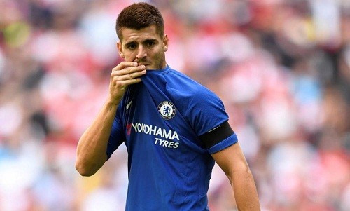 Morata trong trận tranh Siêu Cup Anh với Arsenal. Ảnh: Reuters.