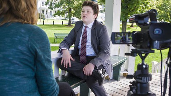Ethan Sonneborn, 13 tuổi, trong một buổi phỏng vấn với báo chí địa phương vào ngày 24/8. Ảnh: Free Press. 