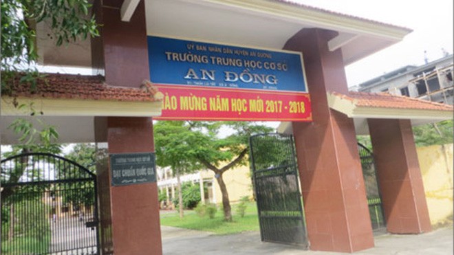 Trường THCS An Đồng - nơi cô giáo Tr.Th.Th. mong muốn trở về giảng dạy vì ở gần nhà, thuận tiện cho việc đưa đón con đi học.