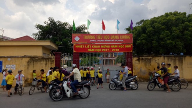 Trường tiểu học Đặng Cương nơi xảy ra vụ việc thu hơn 10 triệu đồng đầu năm học mới.