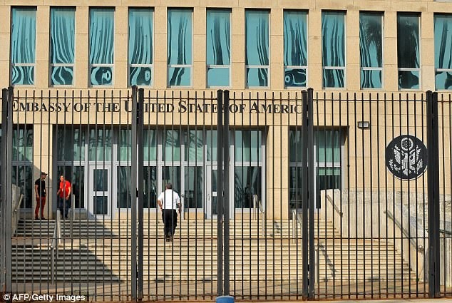 Khuôn viên đại sứ quán Mỹ ở Cuba. Ảnh: AFP.