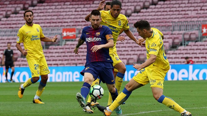 Như thường lệ Barca lại đang phụ thuộc rất nhiều vào Messi. Ảnh: Reuters