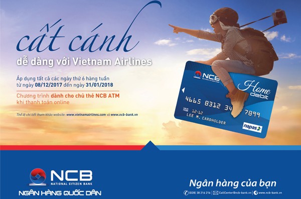 Thanh toán trực tuyến vé máy bay và vé tàu tết cùng NCB