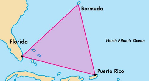 Vị trí tam giác quỷ Bermuda. Đồ họa: Big Think.