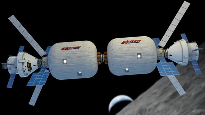 Mô hình trạm vũ trụ hình thành từ 2 module của BSO. Ảnh: Bigelow Aerospace.