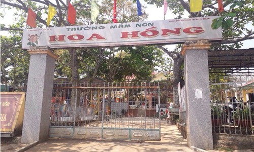 Trường Mầm non Hoa Hồng (huyện Đắk Mil, tỉnh Đắk Nông) nơi xảy ra vụ việc.